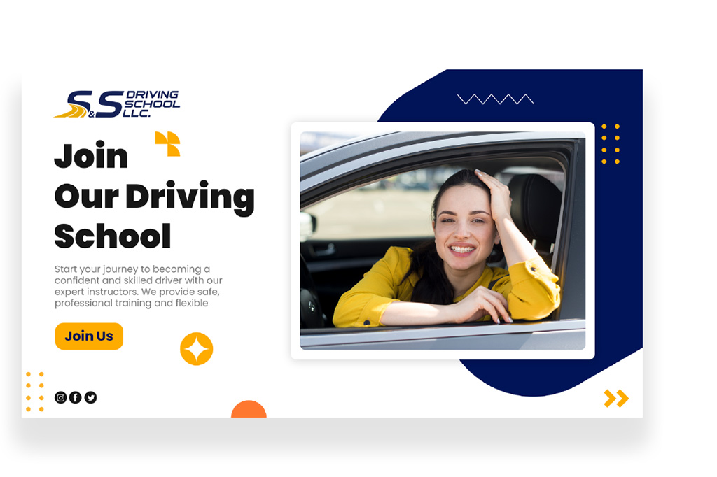 Promotional Driving School Ad Banner
